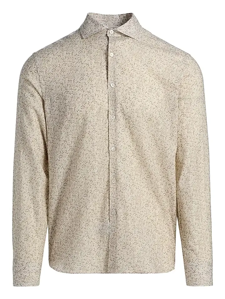Men's Floral Linen-Cotton Sport Shirt Men's Floral Linen-Cotton Sport Shirt