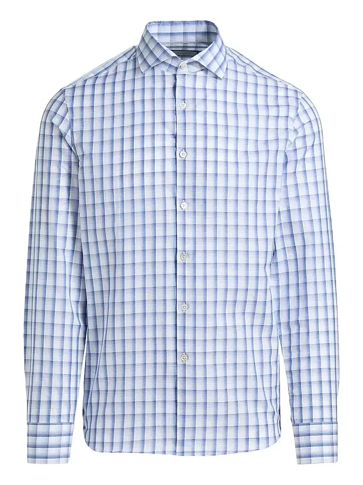 Men's Plaid Cotton-Linen Sport Shirt Men's Plaid Cotton-Linen Sport Shirt