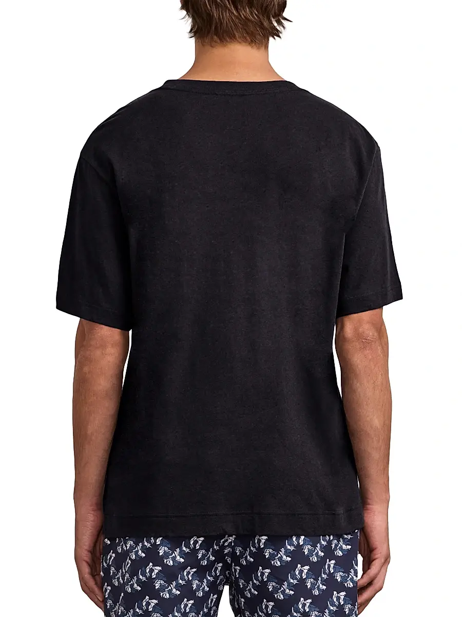 Frescobol Carioca Men's Dinis Cotton-Linen Crewneck T-Shirt | Thumbnail 3 Frescobol Carioca Men's Dinis Cotton-Linen Crewneck T-Shirt | Thumbnail 3