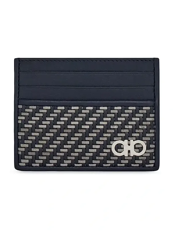 Men's Leather Woven Card Case Men's Leather Woven Card Case