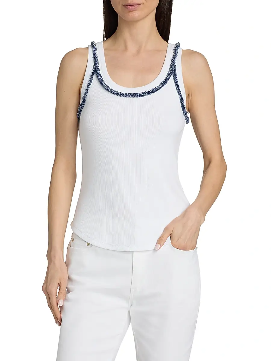 Cinq à Sept Women's Quenta Bicolor Fringe Tank | Thumbnail 3