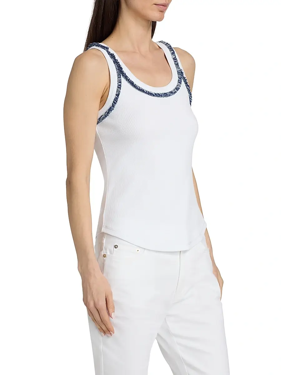 Cinq à Sept Women's Quenta Bicolor Fringe Tank | Thumbnail 4