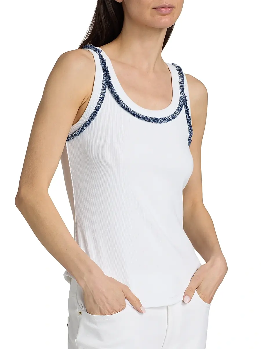 Cinq à Sept Women's Quenta Bicolor Fringe Tank | Thumbnail 6