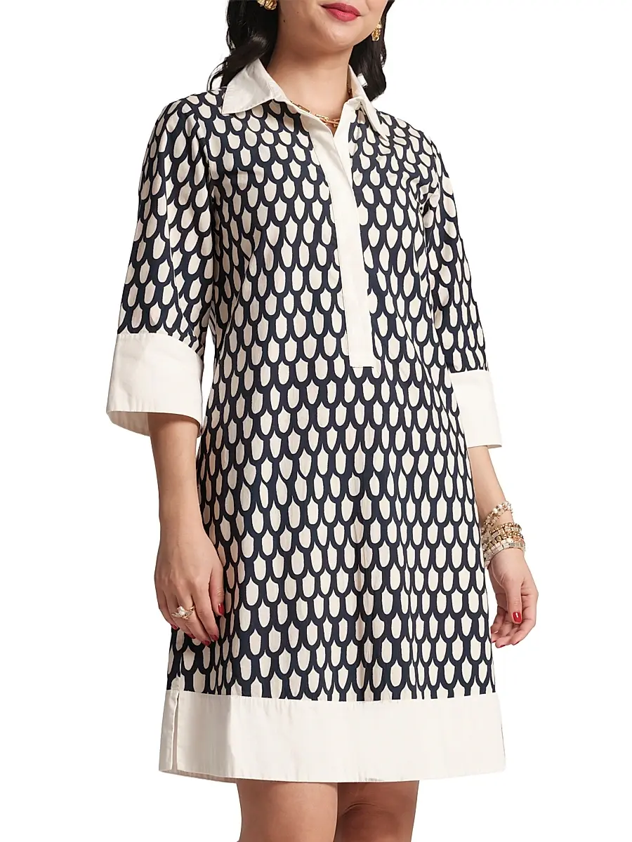 Women's Tracey Loop-Print Cotton Poplin Minidress - Navy Multi Women's Tracey Loop-Print Cotton Poplin Minidress - Navy Multi