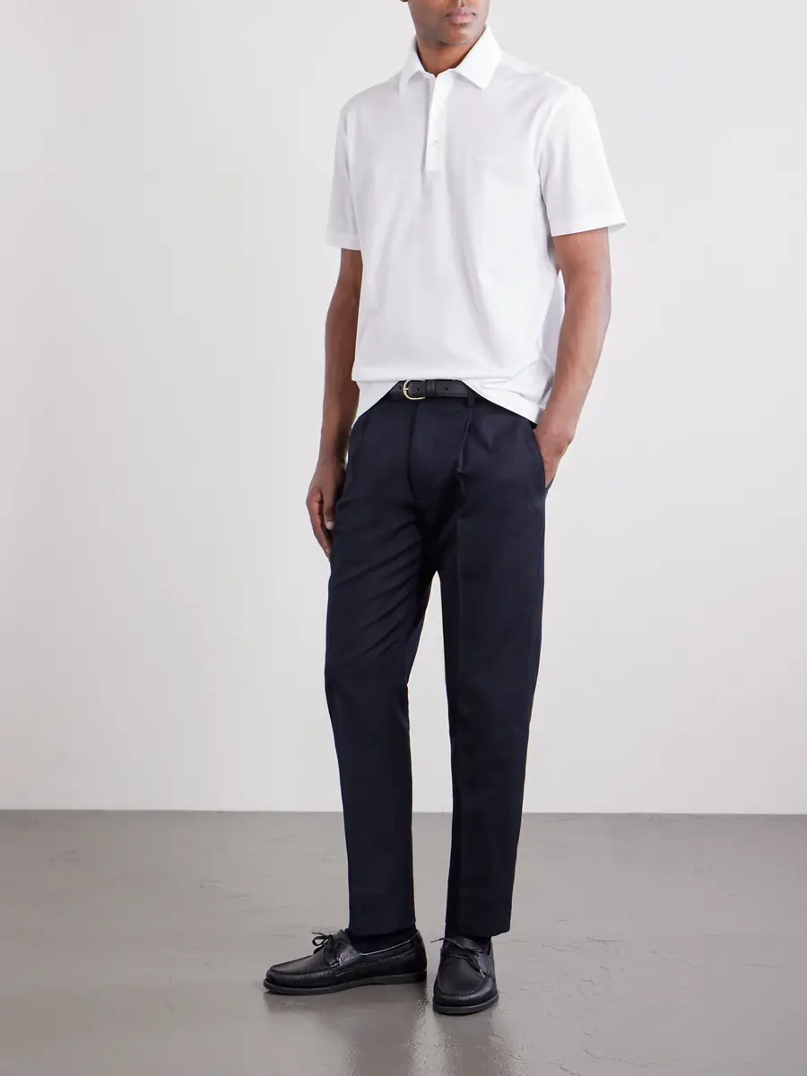 Zegna Knitted Cotton-Piqué Polo Shirt - Men | Thumbnail 2 Zegna Knitted Cotton-Piqué Polo Shirt - Men | Thumbnail 2