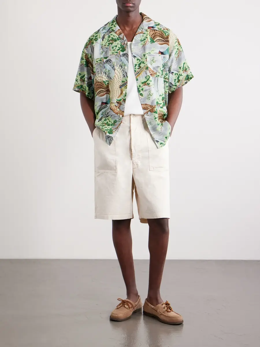 OrSlow Camp-Collar Printed Voile Shirt - Men | Thumbnail 2 OrSlow Camp-Collar Printed Voile Shirt - Men | Thumbnail 2