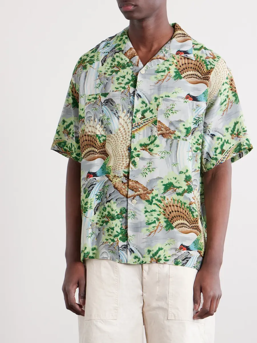 OrSlow Camp-Collar Printed Voile Shirt - Men | Thumbnail 3 OrSlow Camp-Collar Printed Voile Shirt - Men | Thumbnail 3