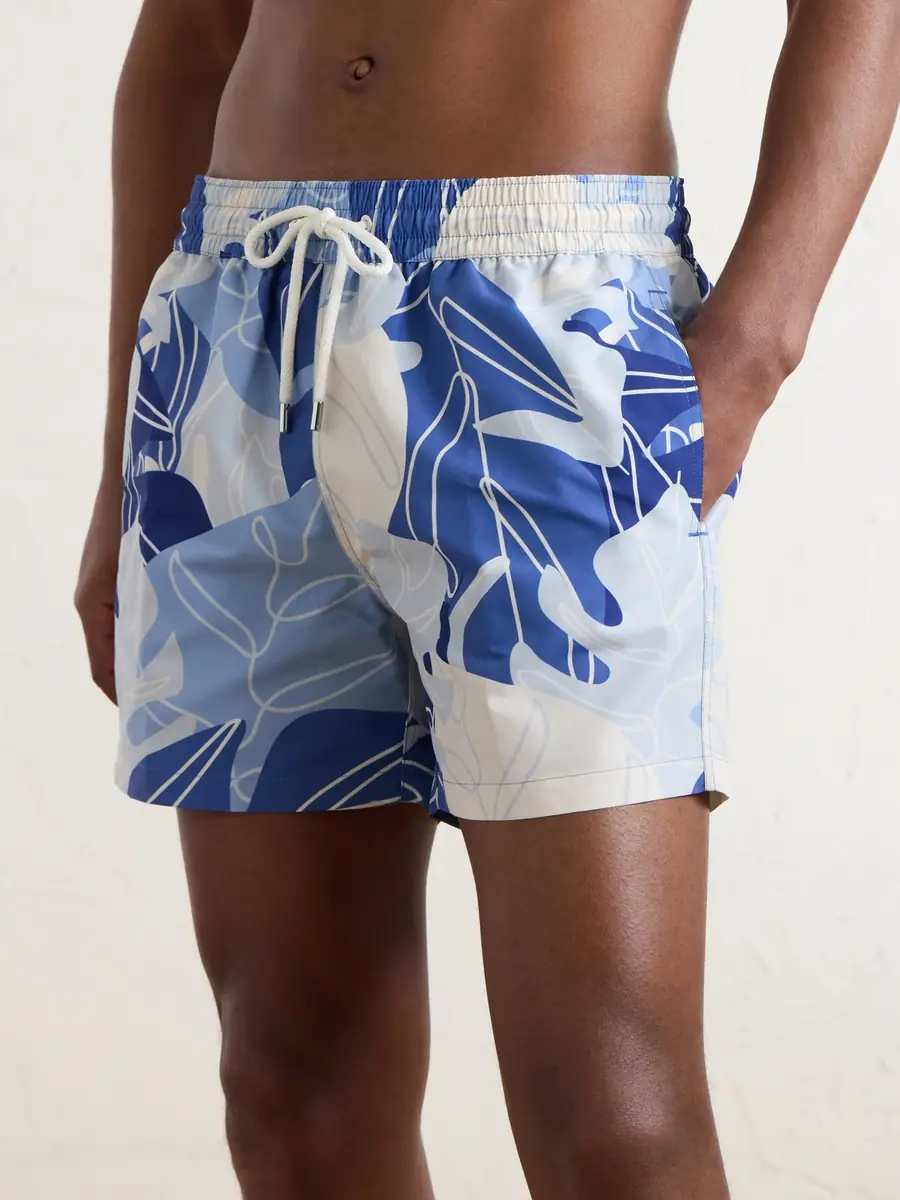 Frescobol Carioca Rio Straight-Leg Mid-Length Printed Recycled Swim Shorts - Men | Thumbnail 2 Frescobol Carioca Rio Straight-Leg Mid-Length Printed Recycled Swim Shorts - Men | Thumbnail 2
