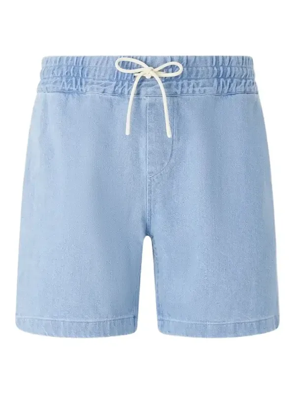 Portuguese Flannel Straight-Leg Denim Drawstring Shorts - Men