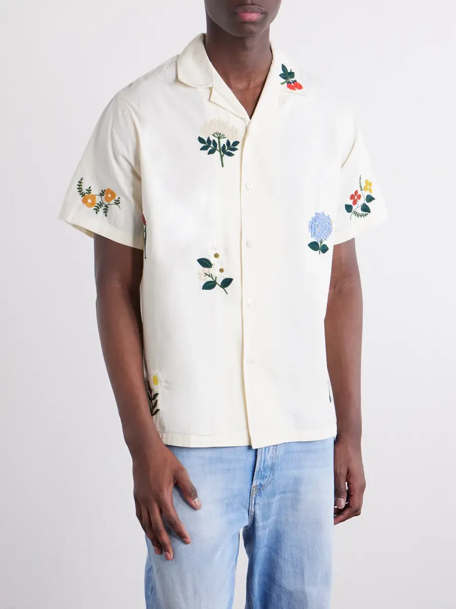 Portuguese Flannel Embroidered Organic Cotton Shirt - Men | Thumbnail 3 Portuguese Flannel Embroidered Organic Cotton Shirt - Men | Thumbnail 3