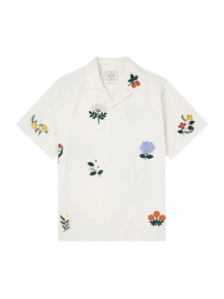 Embroidered Organic Cotton Shirt - Men Embroidered Organic Cotton Shirt - Men