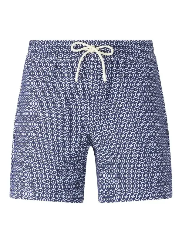 Portuguese Flannel Abstract Tile Straight-Leg Cotton Shorts - Men
