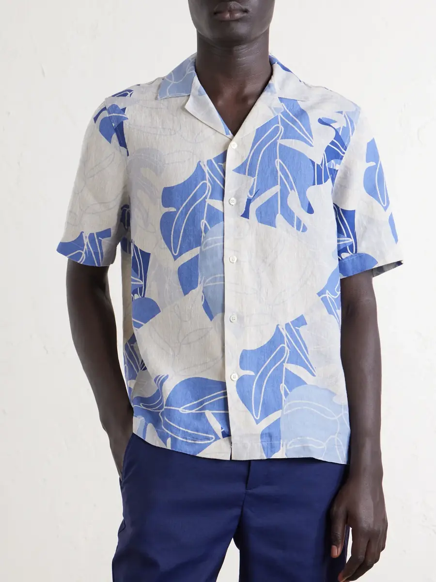 Frescobol Carioca Roberto Camp-Collar Printed Linen Shirt - Men | Thumbnail 3 Frescobol Carioca Roberto Camp-Collar Printed Linen Shirt - Men | Thumbnail 3