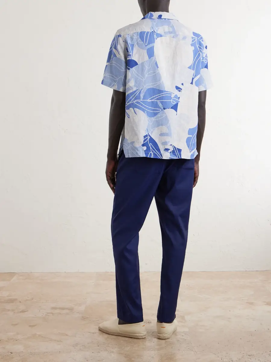 Frescobol Carioca Roberto Camp-Collar Printed Linen Shirt - Men | Thumbnail 4 Frescobol Carioca Roberto Camp-Collar Printed Linen Shirt - Men | Thumbnail 4