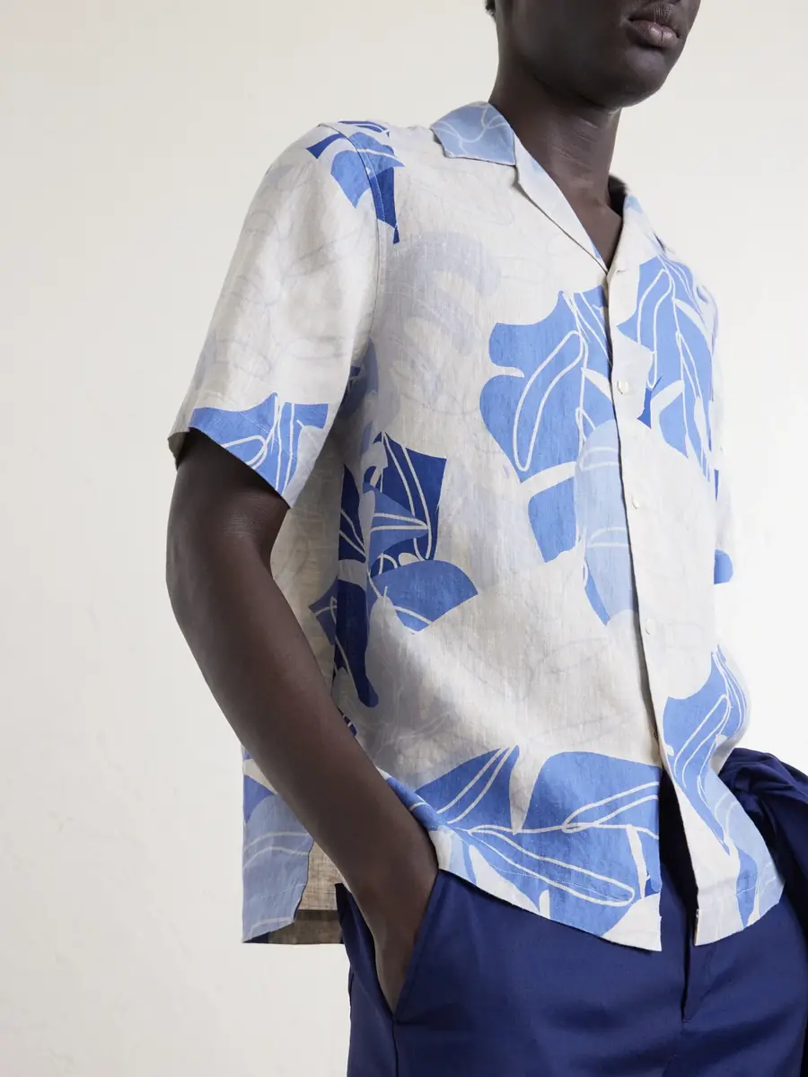 Frescobol Carioca Roberto Camp-Collar Printed Linen Shirt - Men | Thumbnail 5 Frescobol Carioca Roberto Camp-Collar Printed Linen Shirt - Men | Thumbnail 5