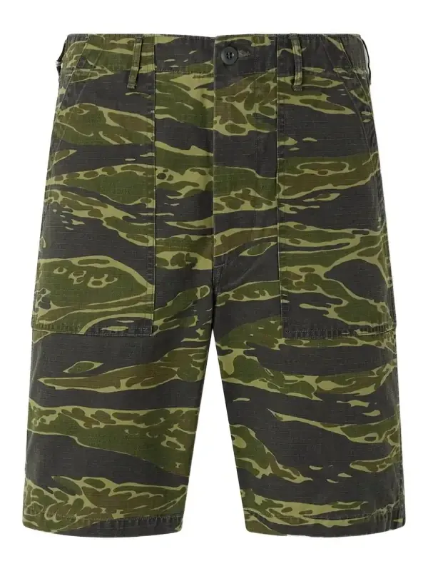 U.S. Army Fatigue Printed Straight-Leg Rip-Stop Cotton Shorts - Men