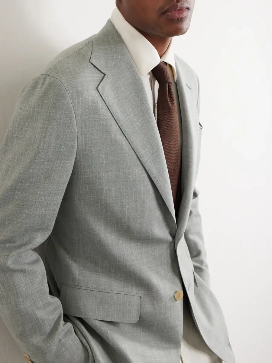 Thom Sweeney Wool, Silk and Linen-Blend Blazer - Men | Thumbnail 5 Thom Sweeney Wool, Silk and Linen-Blend Blazer - Men | Thumbnail 5