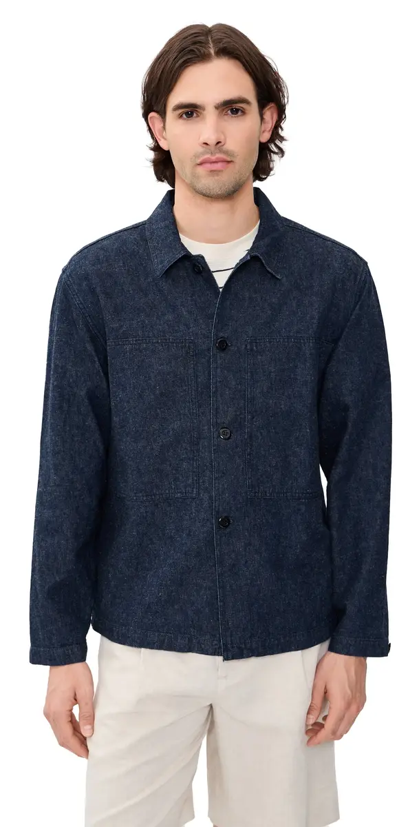 Knickerbocker Mafra Denim Cotton and Linen Overshirt Indigo M | Image 1 Knickerbocker Mafra Denim Cotton and Linen Overshirt Indigo M | Image 1