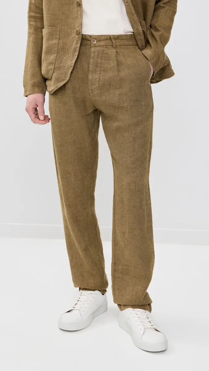 Alex Crane Pleated Linen Alta Trousers | Thumbnail 2 Alex Crane Pleated Linen Alta Trousers | Thumbnail 2