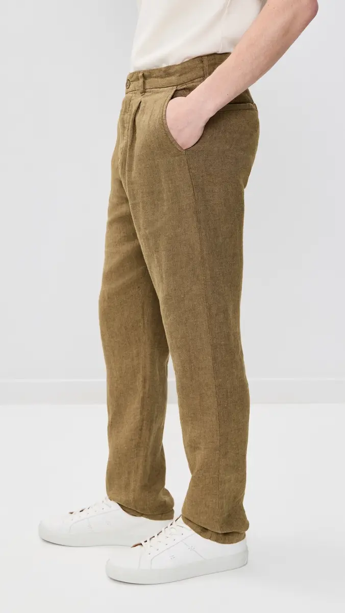 Alex Crane Pleated Linen Alta Trousers | Thumbnail 4 Alex Crane Pleated Linen Alta Trousers | Thumbnail 4