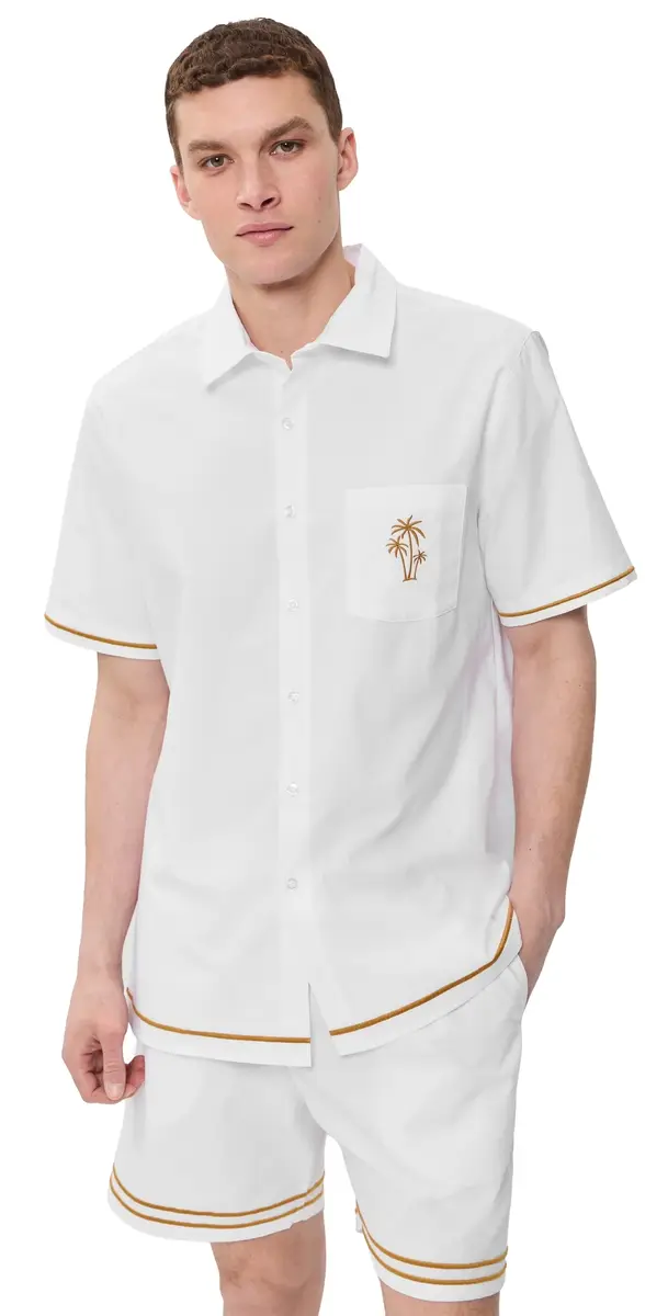 Fanm Mon Efe Embroidered Linen Camp Shirt