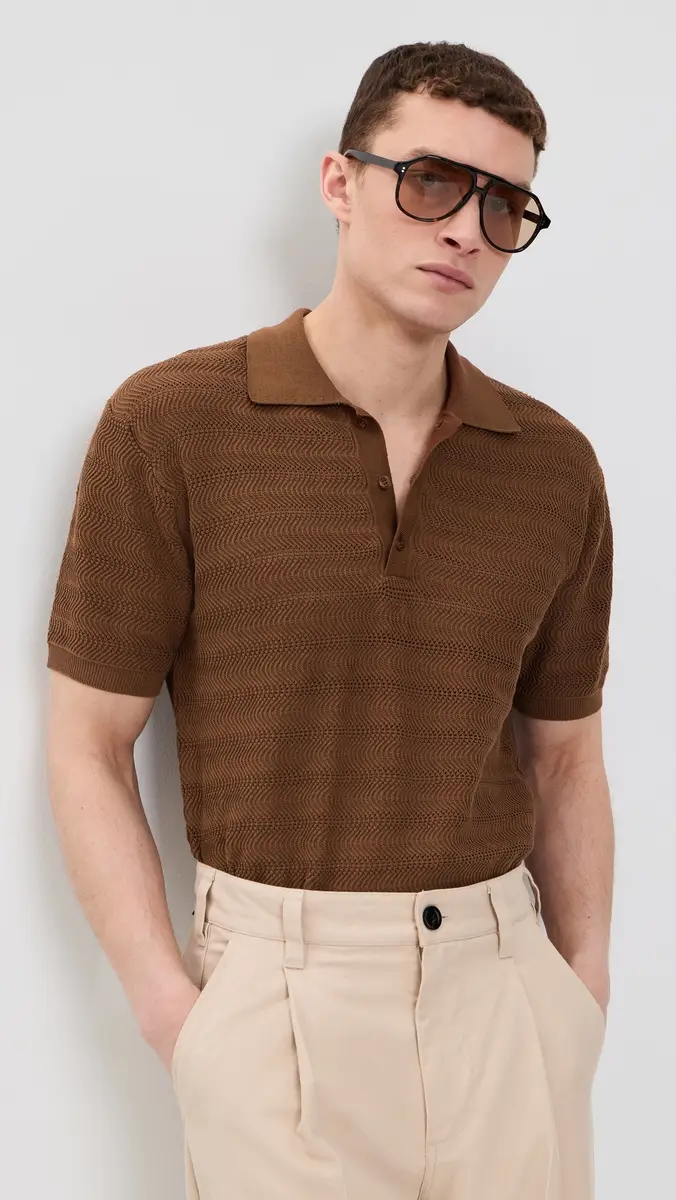 Frescobol Carioca Vidal Cotton Button Up Polo | Thumbnail 2 Frescobol Carioca Vidal Cotton Button Up Polo | Thumbnail 2