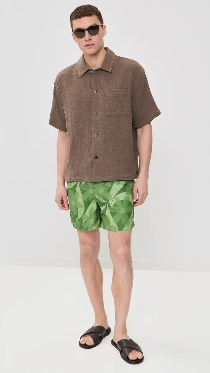 Bather Daisy Trip Classic Swim Trunks 6 Fern | Thumbnail 5