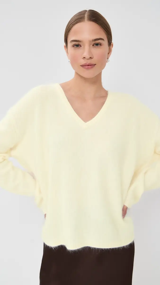 LISA YANG Margareta Cashmere Sweater Cream Brushed | Thumbnail 2