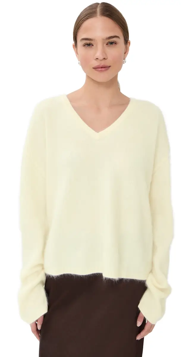 Margareta Cashmere Sweater Cream Brushed Margareta Cashmere Sweater Cream Brushed