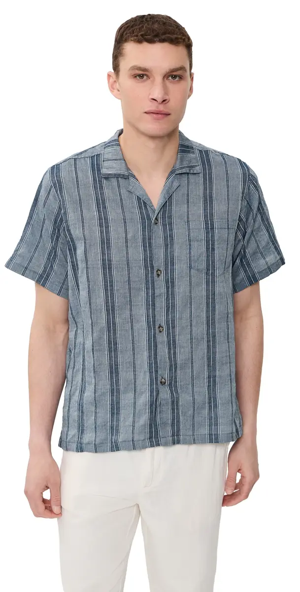 BATHER Rain Stripe Camp Shirt