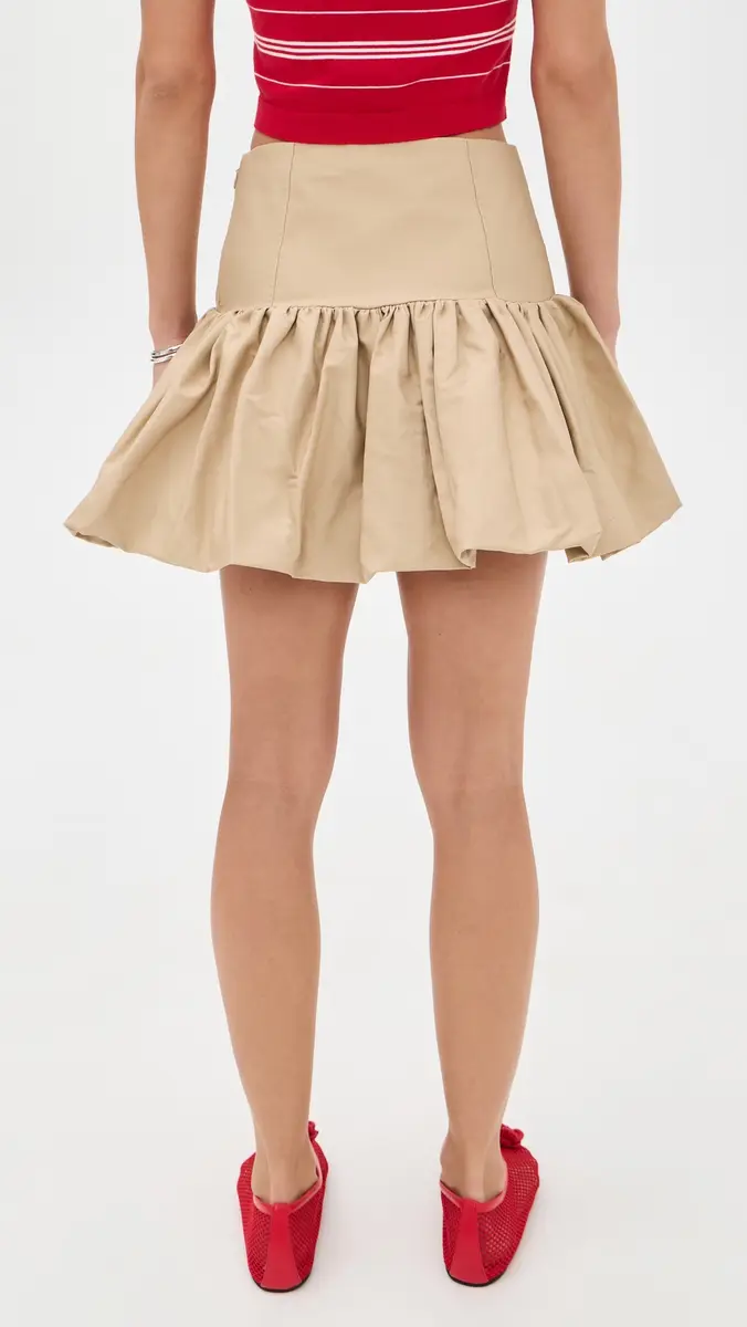 Ganni Double Cotton Mini Skirt | Thumbnail 3