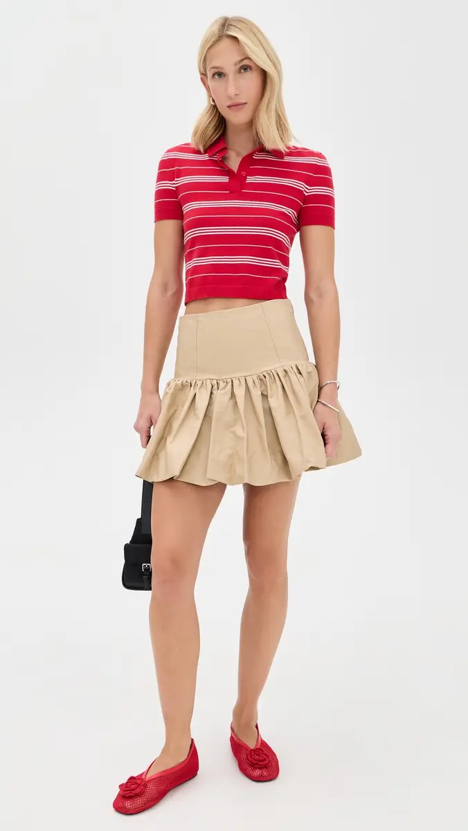 Ganni Double Cotton Mini Skirt | Thumbnail 5