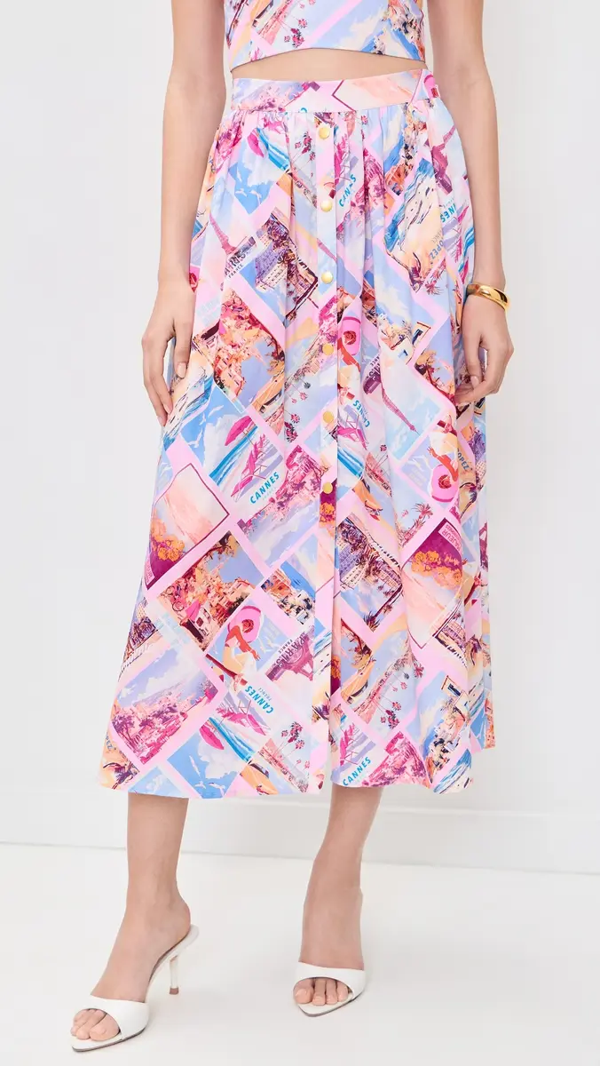 L'Agence Seina Midi Skirt | Thumbnail 2 L'Agence Seina Midi Skirt | Thumbnail 2