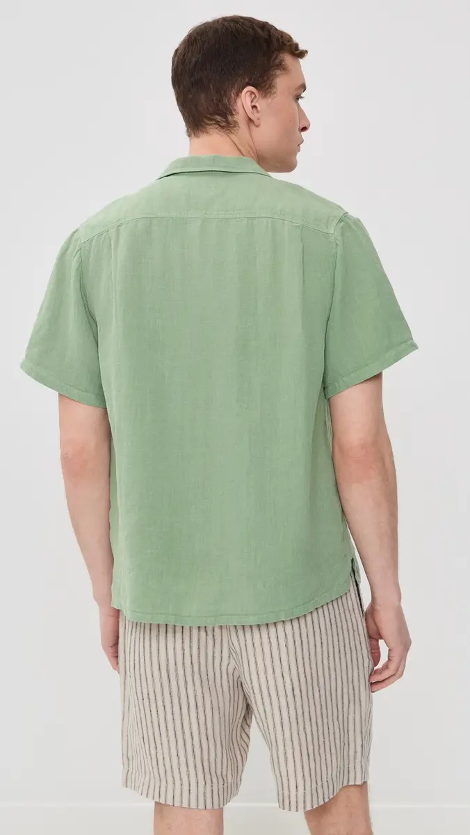 Bather Linen Camp Shirt Sage | Thumbnail 3