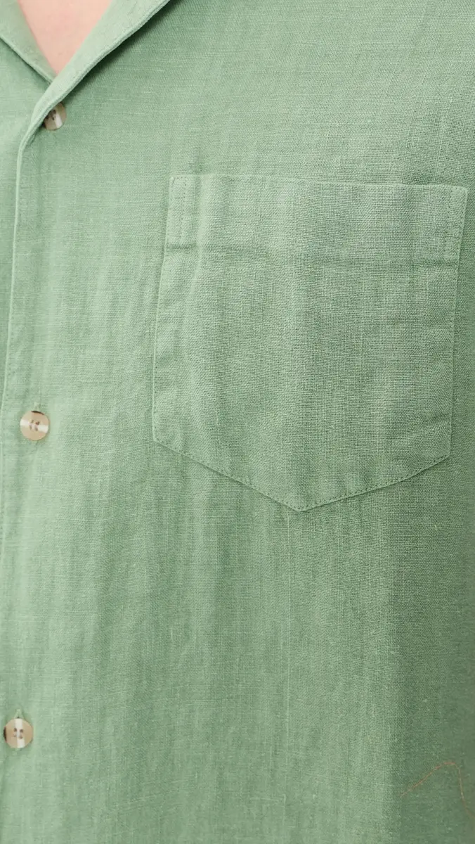 Bather Linen Camp Shirt Sage | Thumbnail 6