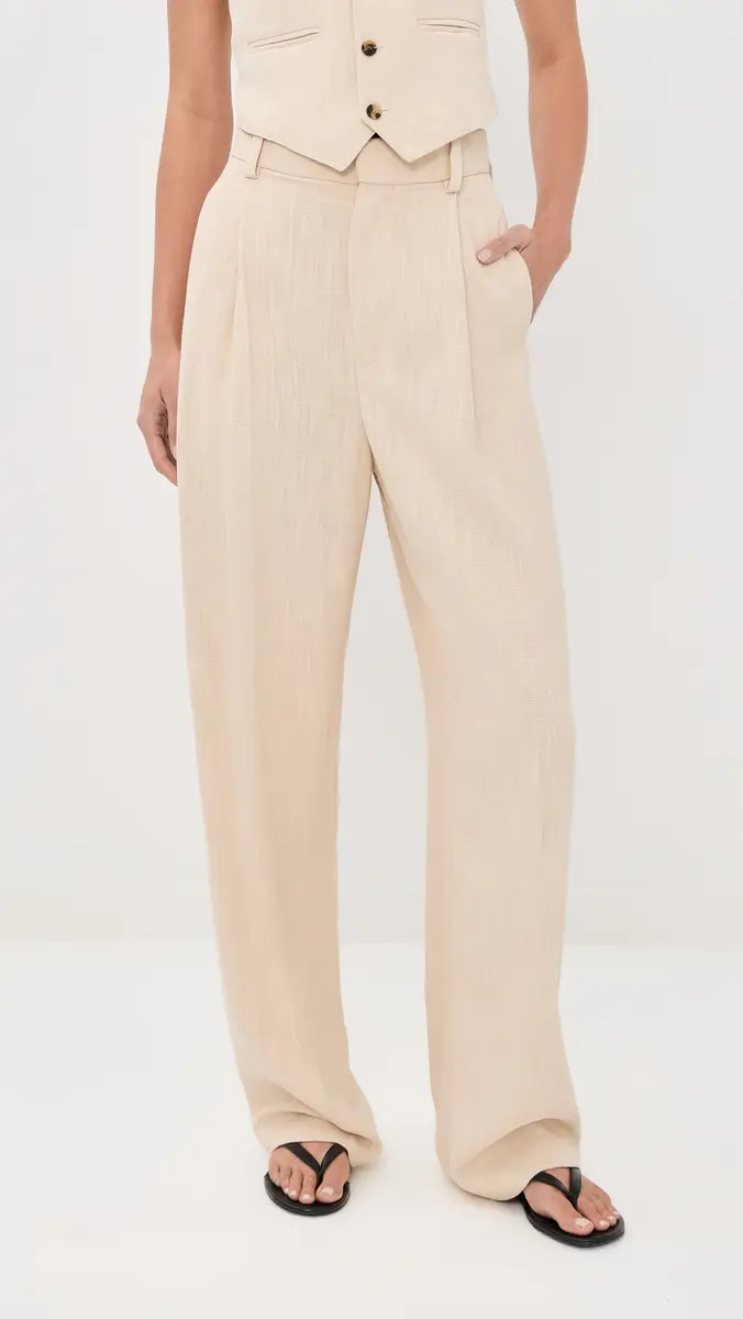 WARDROBE.NYC WARDROBE. NYC Spring Tailored Trousers Cream | Thumbnail 2