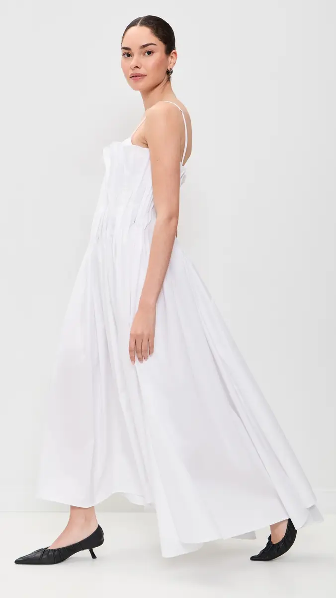 MARQUES ALMEIDA Cinched Pleated Midi Dress | Thumbnail 2