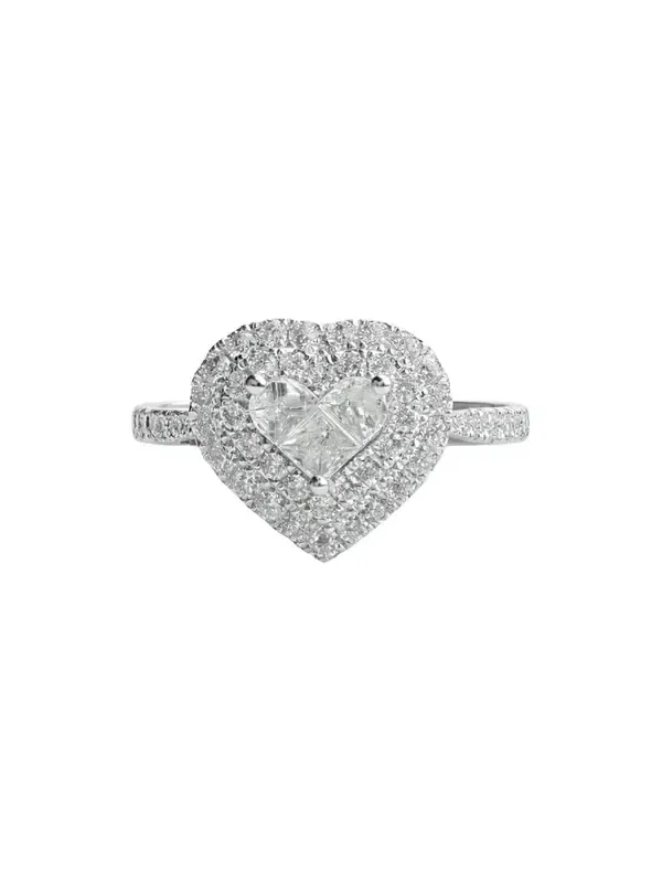 0.65ct Diamond 18K Gold Pave Heart Ring 0.65ct Diamond 18K Gold Pave Heart Ring