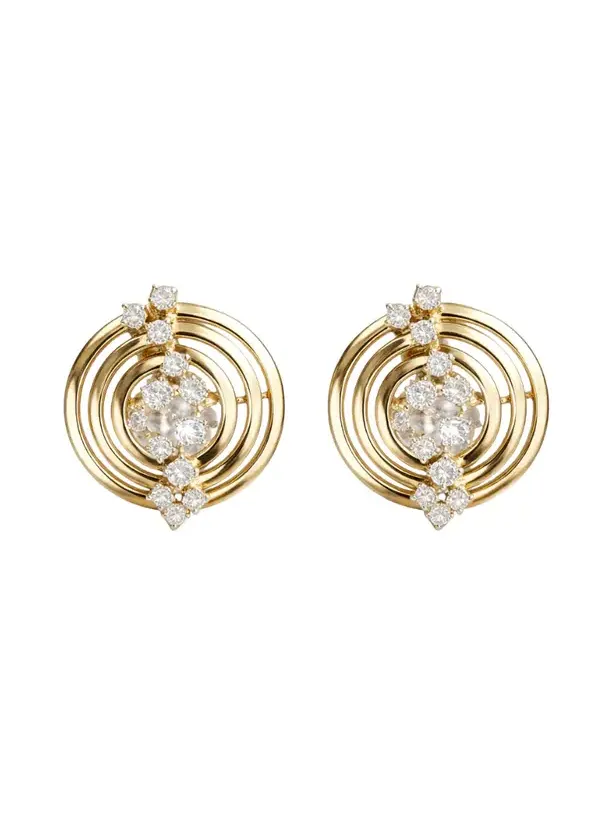 1.13ct Diamond 14K Gold Solar Earrings 1.13ct Diamond 14K Gold Solar Earrings