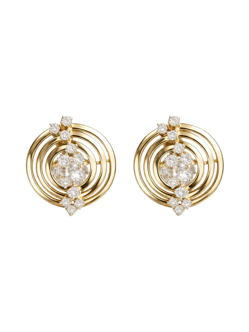 1.13ct Diamond 14K Gold Solar Earrings