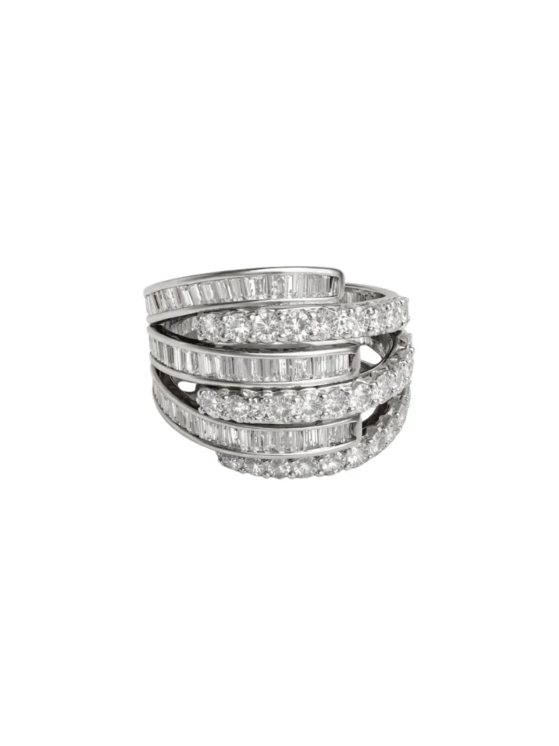 2.00ct Diamond 14K Gold Multi Row Band Ring