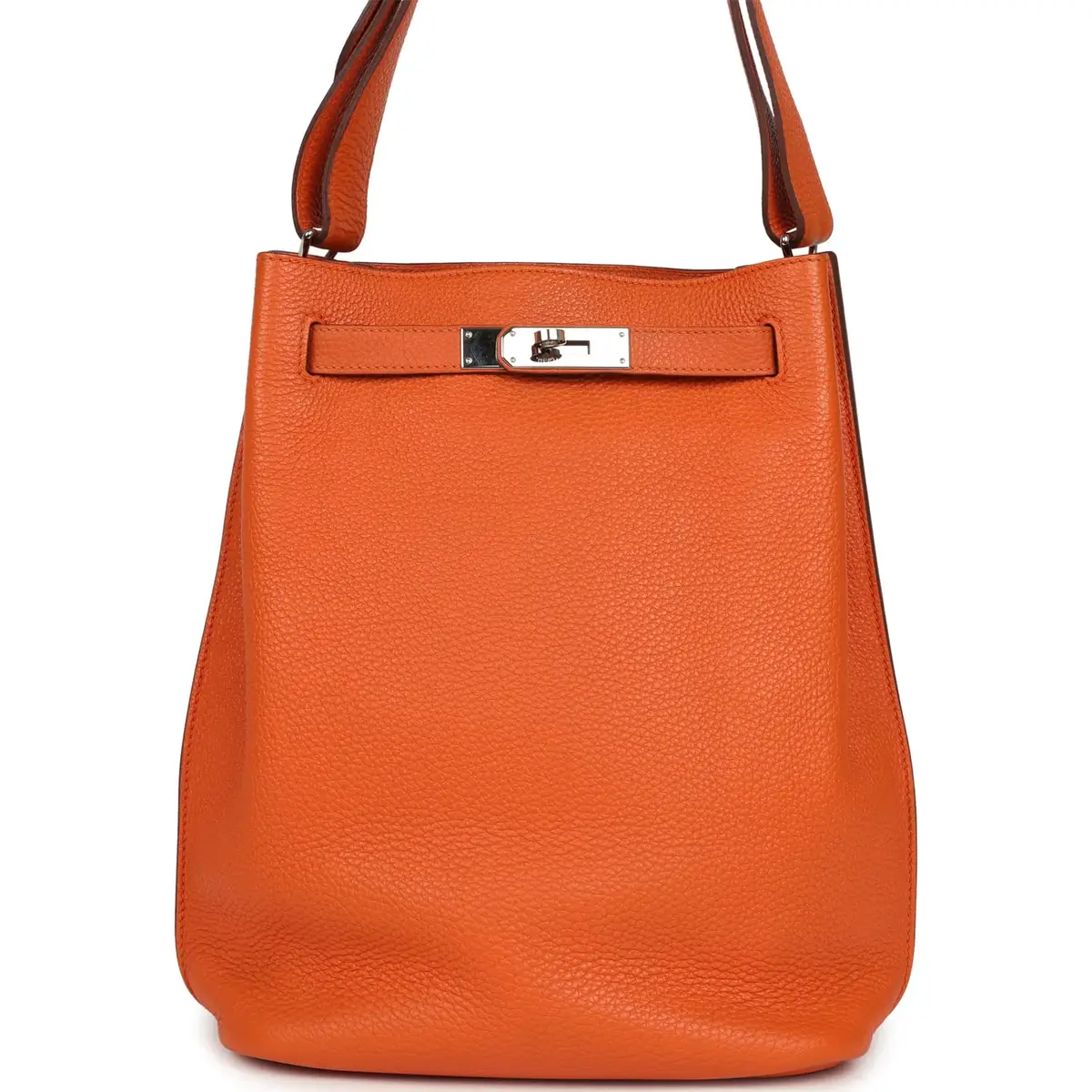 HERMÈS Pre-owned Hermes So Kelly 22 Orange Togo Palladium Hardware