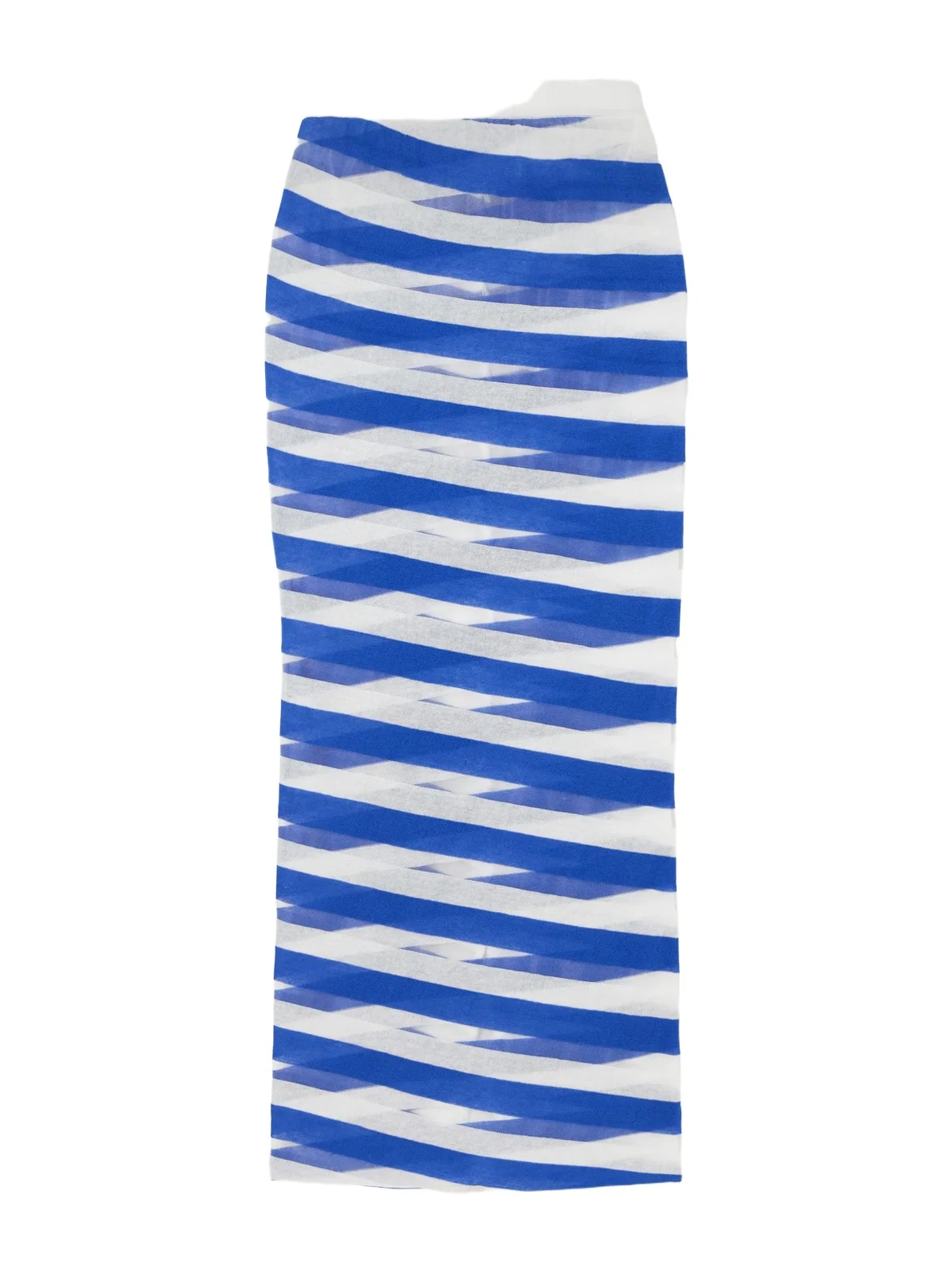 Striped Mesh-paneled Cotton-blend Midi Skirt Striped Mesh-paneled Cotton-blend Midi Skirt