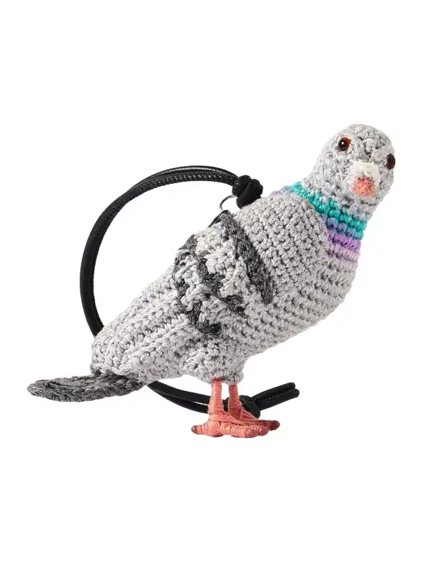 JW Anderson Pigeon Crochet-knit Cotton And Leather Bag Charm