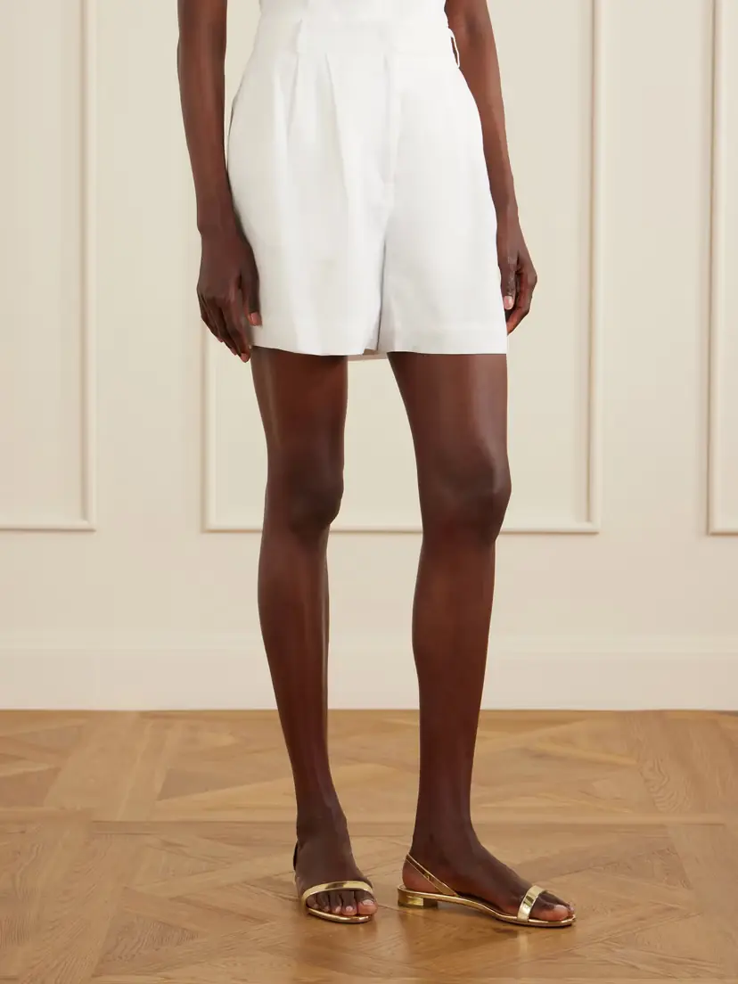 VIOLANTE NESSI Sherman Belted Pleated Linen Shorts | Thumbnail 3 VIOLANTE NESSI Sherman Belted Pleated Linen Shorts | Thumbnail 3