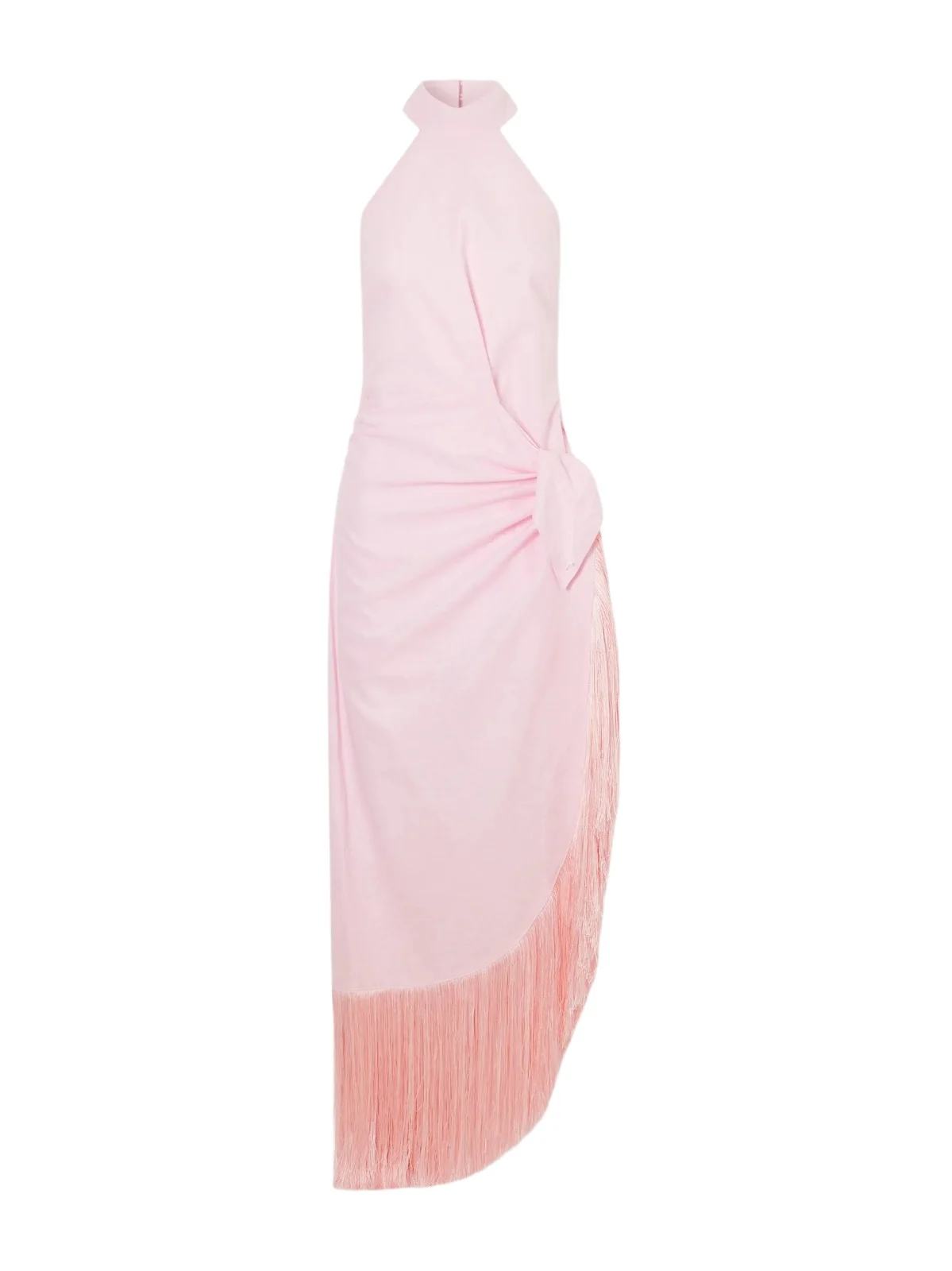 Athena Fringe-trimmed Linen Halterneck Midi Dress Athena Fringe-trimmed Linen Halterneck Midi Dress
