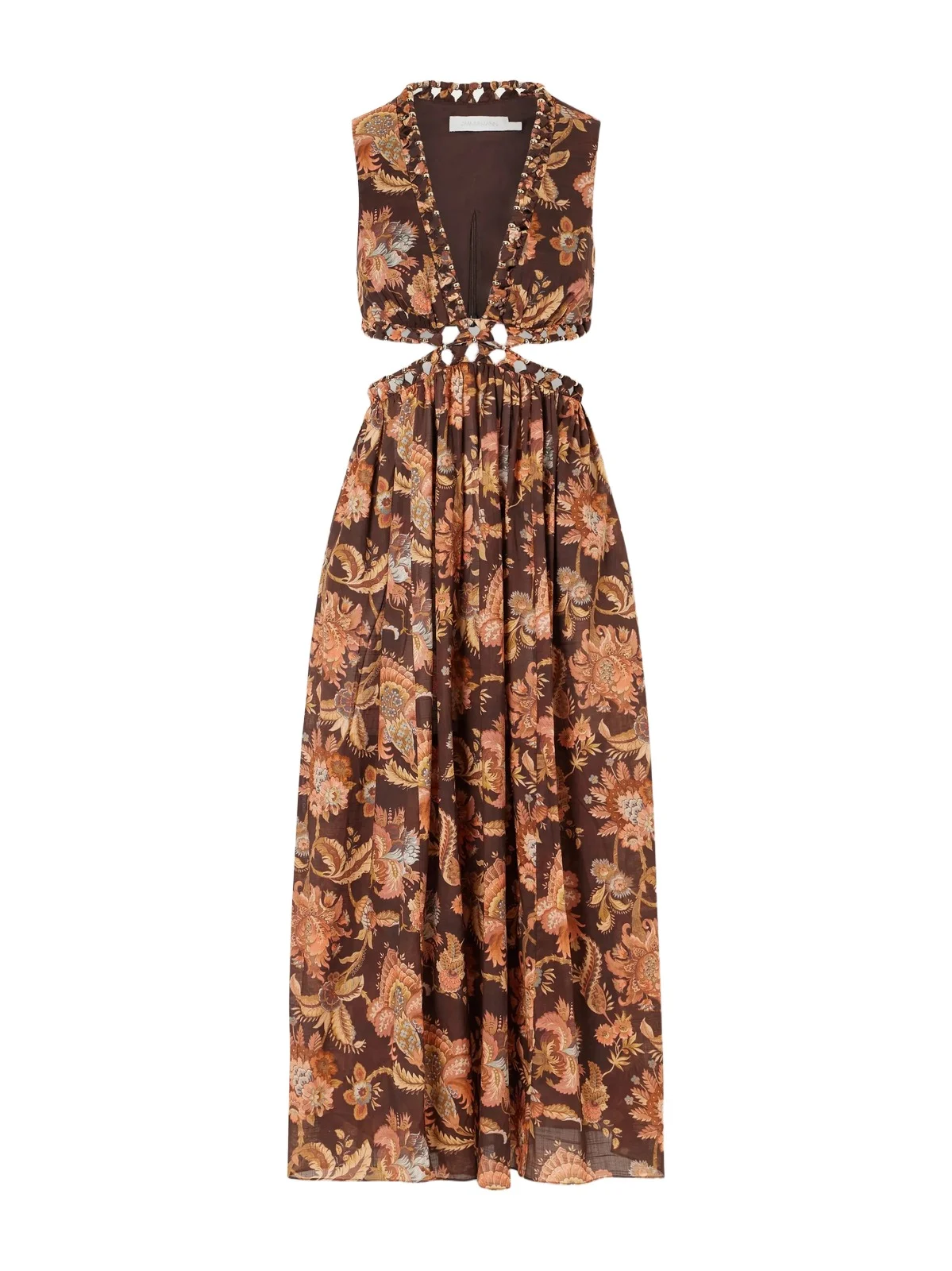 Aster Cut-out Printed Cotton Midi Dress