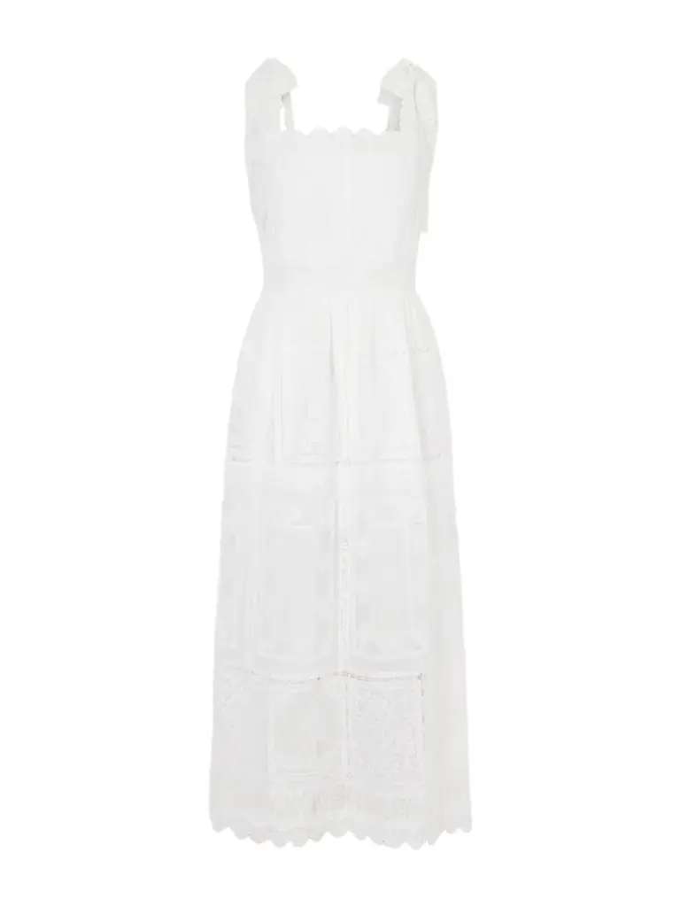 Zimmermann Aster Scalloped Lace-trimmed Maxi Dress | Image 1 Zimmermann Aster Scalloped Lace-trimmed Maxi Dress | Image 1