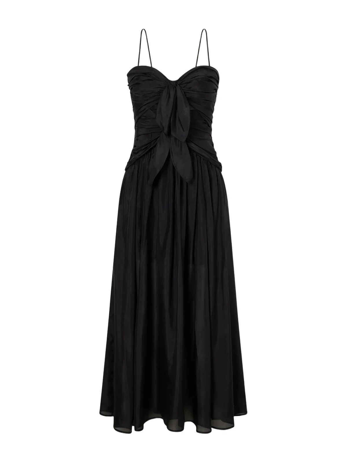 Aster Cutout Gathered Silk-chiffon Midi Dress