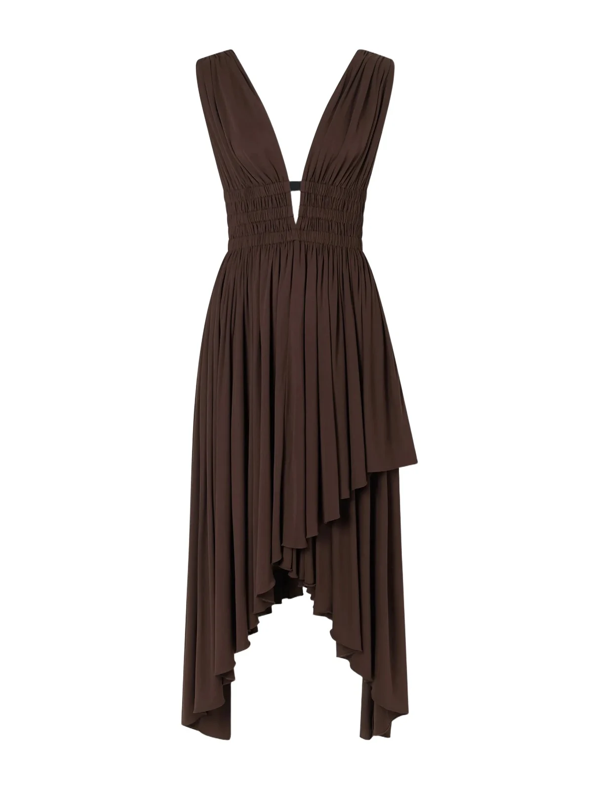 Draped Jersey Midi Dress